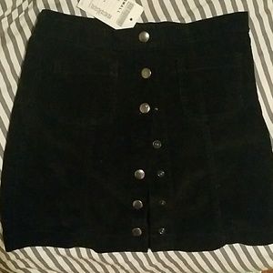 Brandy Melville Black Corduroy Skirt